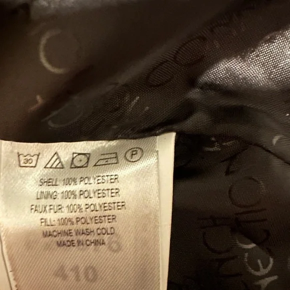 French Connection BERBER TRIM WATER REPELLENT PUFFER JACKET IN burgundy Red - Picture 10 of 10